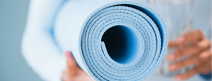 rolled up yoga mat